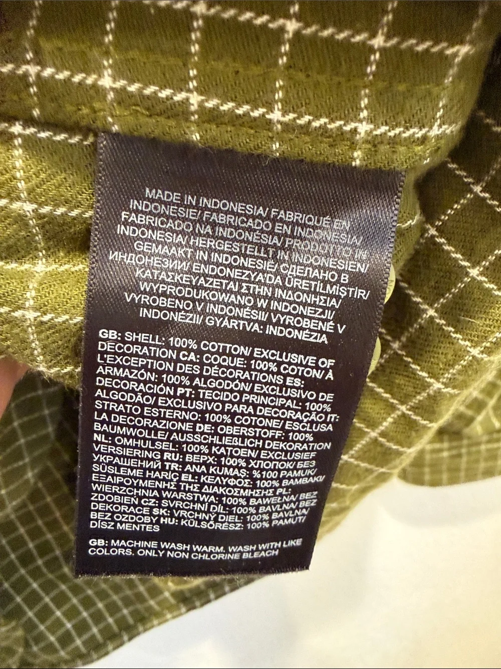 The North Face Olive Green Windowpane Plaid Button-Down Shirt